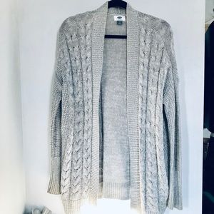 Old Navy- gray cable knit cardigan